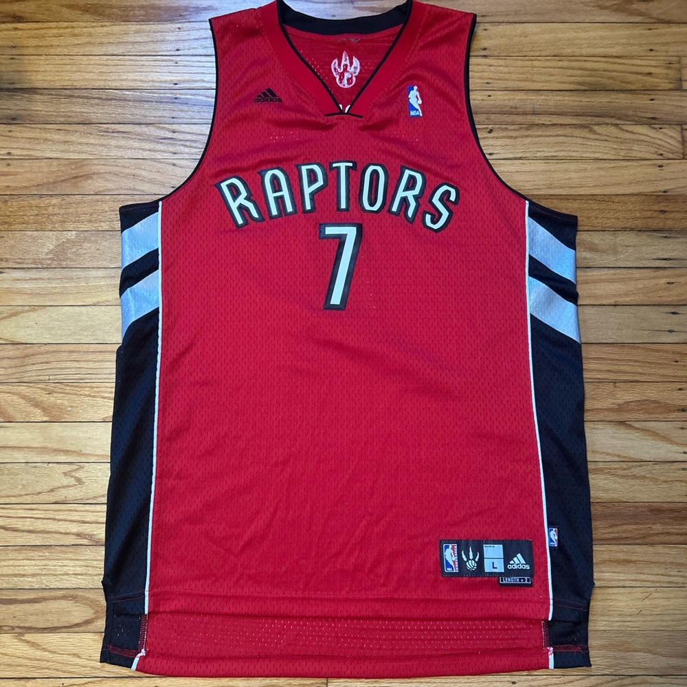 Adidas Raptors Red and Black Basketball Jersey